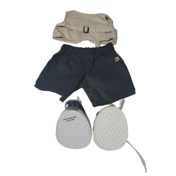 Build a Bear Outfit Eagle Claw Vest Chino Shorts High Top Canvas Sneakers BAB - Picture 2 of 6